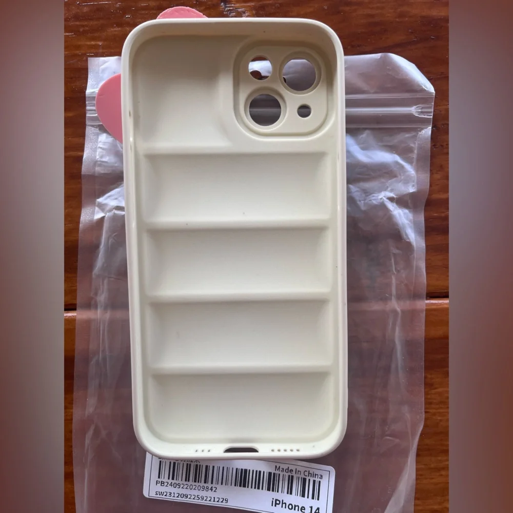 Cream and Pink iPhone 14 Case